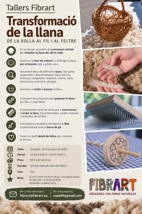 Tallers Fibrart: Transformació de la llana